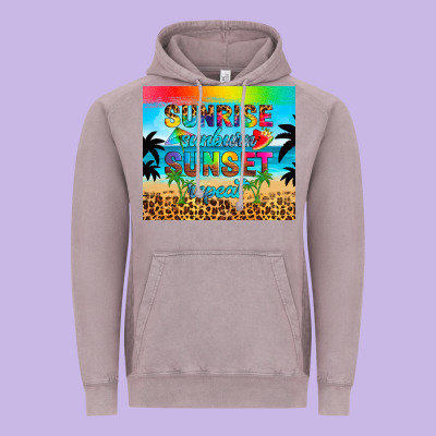 Sunrise Sunburn Sunset Repeat Vintage Hoodie Designed By Artiststas