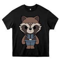 Black rocket racoon chibi Heavy Core Tee - artisFamous