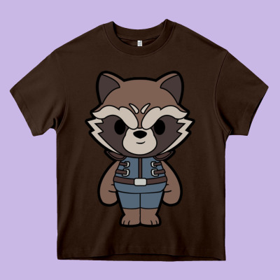 Rocket Racoon Chibi Heavy Core Tee Designed By Artisfamous