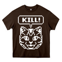 Chocolate Brown kill no more heroes cat Heavy Core Tee - artisFamous