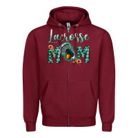 Burgundy lacrose mom Zipper Hoodie - Jasminsmagicworld