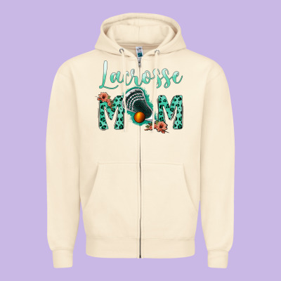 Lacrose Mom Zipper Hoodie Designed By Jasminsmagicworld