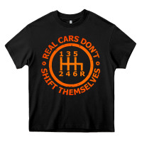 Black real cars dont shift themselves Heavy Core Tee - artisFamous