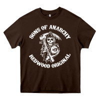 Chocolate Brown sons of anarchy Heavy Core Tee - artisFamous