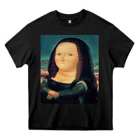 Black fernando botero mona lisa Heavy Core Tee - artisFamous