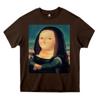 Chocolate Brown fernando botero mona lisa Heavy Core Tee - artisFamous