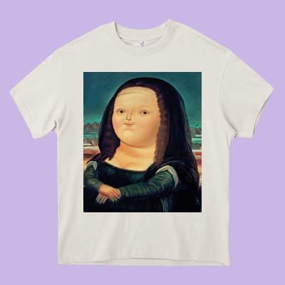 Fernando Botero Mona Lisa Heavy Core Tee Designed By Artisfamous