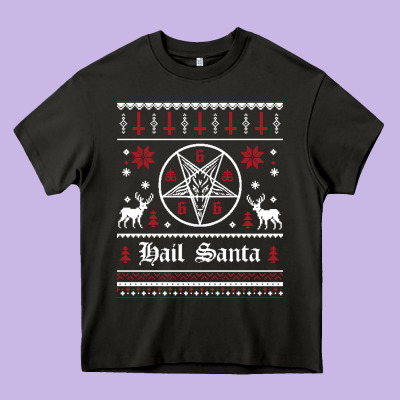 Hail Santa Ugly Christmas Sweater   Sweatshirt Heavy Core Tee Designed By Artisfamous
