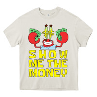 Cream mr krabs show me the money Heavy Core Tee - artisFamous