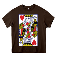 Chocolate Brown king of hearts Heavy Core Tee - artisFamous
