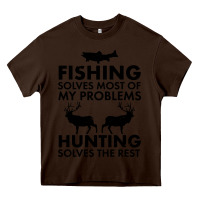 Chocolate Brown funny fishing and hunting Heavy Core Tee - artisFamous
