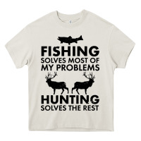 Cream funny fishing and hunting Heavy Core Tee - artisFamous