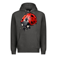 Charcoal Heather ladybug Premium Hoodie - Jasminsmagicworld