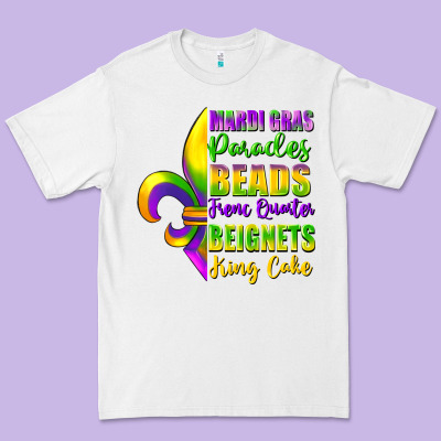Mardi Gras Parades Beads French Quarter Beignets Premium Tee Designed By Fadigitalartstudio