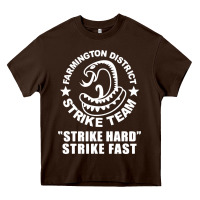 Chocolate Brown farmington strike team Heavy Core Tee - artisFamous