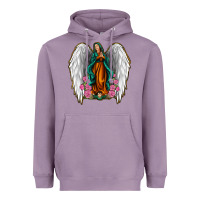 Lavender Angel Wing Lady of Guadalupe Heavyweight Hoodie - Jasminsmagicworld