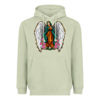Matcha Angel Wing Lady of Guadalupe Heavyweight Hoodie - Jasminsmagicworld