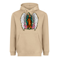 Mushroom Angel Wing Lady of Guadalupe Heavyweight Hoodie - Jasminsmagicworld