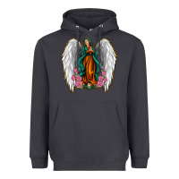 Smoke Angel Wing Lady of Guadalupe Heavyweight Hoodie - Jasminsmagicworld
