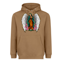 Toasted Coconut Angel Wing Lady of Guadalupe Heavyweight Hoodie - Jasminsmagicworld