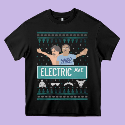 Pardon My Take Electric Avenue Ugly Christmas Sweater Heavy Core Tee Designed By Artisfamous