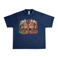 Navy Happy Easter Urban Heavy Tee - CowhideDigitalArt