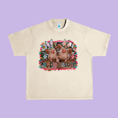 Happy Easter Urban Heavy Tee Designed By Cowhidedigitalart