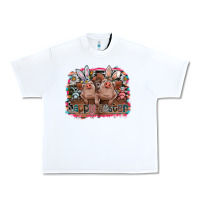 White Happy Easter Urban Heavy Tee - CowhideDigitalArt