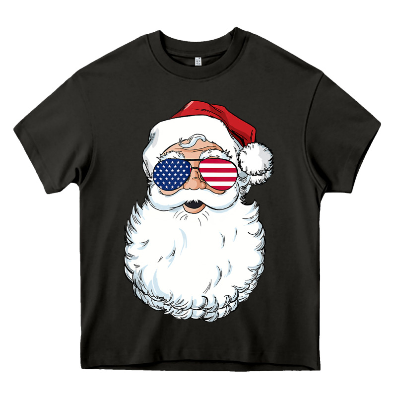 Santa Claus  U.s.a Sunglasses Christmas In July Santa Heavy Core Tee by artisFamous | Teevron
