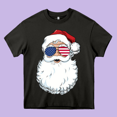 Santa Claus  U.s.a Sunglasses Christmas In July Santa Heavy Core Tee Designed By Artisfamous