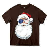 Chocolate Brown santa claus  u.s.a sunglasses christmas in july santa Heavy Core Tee - artisFamous