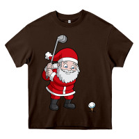Chocolate Brown santa claus golf christmas golfer golfing gift Heavy Core Tee - artisFamous