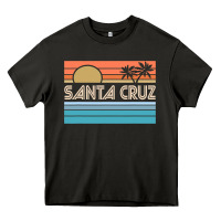 Santa C.r.u.z Cali Sunset 70s 80s Surfer Summer Sun Heavy Core Tee | Teevron
