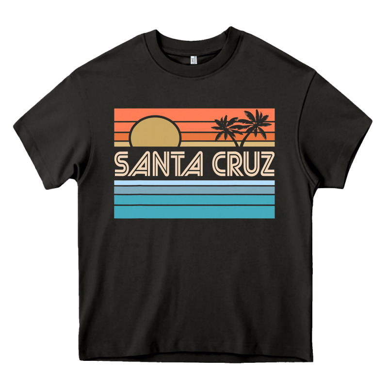 Santa C.r.u.z Cali Sunset 70s 80s Surfer Summer Sun Heavy Core Tee by artisFamous | Teevron