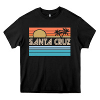 Black santa c.r.u.z cali sunset 70s 80s surfer summer sun Heavy Core Tee - artisFamous