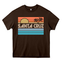 Chocolate Brown santa c.r.u.z cali sunset 70s 80s surfer summer sun Heavy Core Tee - artisFamous