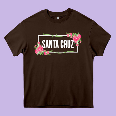 Santa C.r.u.z Cali  Floral Hibiscus Flower Heavy Core Tee Designed By Artisfamous