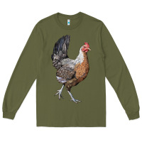Army Green American Game Chicken Long Sleeve Tee - LillyAllenDesigns