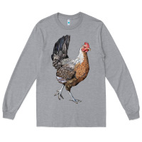 Heather Grey American Game Chicken Long Sleeve Tee - LillyAllenDesigns