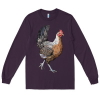 Plum American Game Chicken Long Sleeve Tee - LillyAllenDesigns