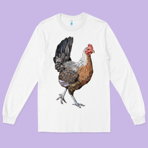 American Game Chicken Long Sleeve Tee Designed By Lillyallendesigns