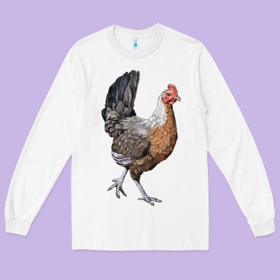 American Game Chicken Long Sleeve Tee Designed By Lillyallendesigns