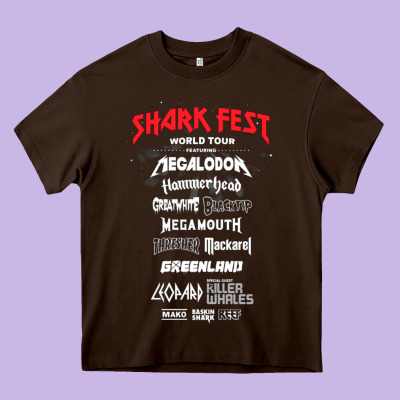 Shark Fest Heavy Core Tee Designed By Artisfamous