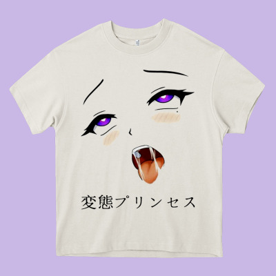 Ahegao Face Girl Heavy Core Tee Designed By Artisfamous