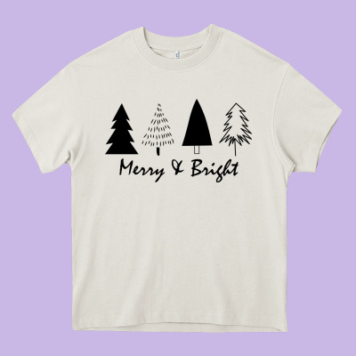 Merry And Bright Heavy Core Tee Designed By Artisfamous