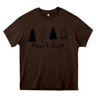 Chocolate Brown merry and bright Heavy Core Tee - artisFamous