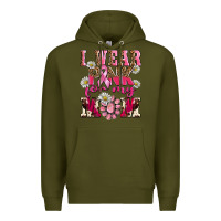 Army Green i wear pink for my mom Premium Hoodie - BarkalooDesign