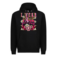 Black i wear pink for my mom Premium Hoodie - BarkalooDesign