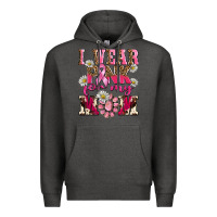 Charcoal Heather i wear pink for my mom Premium Hoodie - BarkalooDesign