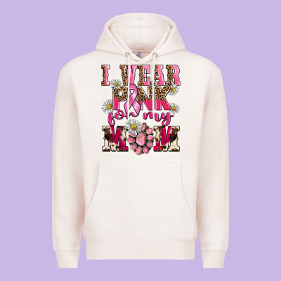 I Wear Pink For My Mom Premium Hoodie Designed By Barkaloodesign